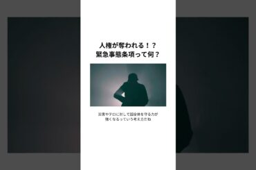 緊急事態条項って何？#緊急事態条項 #日本国憲法 #憲法改正 #政治 #日本の政治 #国会 #緊急事態宣言 #法律