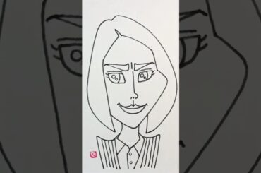 #松下奈緒 さんを描いてみた #大追跡 #一発描き#一発描き #似顔絵の描き方★一発描きトークはYouTubeなかむらつよしの似顔絵一発描き★