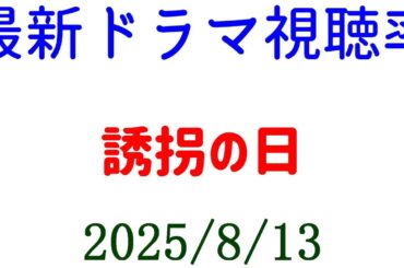 誘拐の日 視聴率下がる！視聴率速報☆2025年8月13日付
