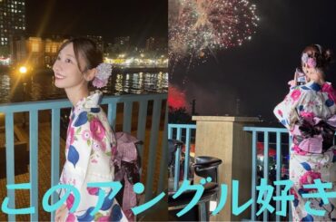 柏木由紀、夜景と花火に映える浴衣姿にファンうっとり「綺麗で素敵」「このアングル好き」
