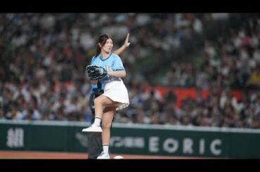 ⚾💖ゴルフ界の北川景子・植手桃子、白ミニスカで始球式デビュー！豪快投球にファン絶賛✨