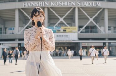 球場から中継リポートする油断した女子アナたち