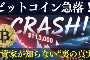 【緊急】ビットコイン急落！113,000ドル割れ…投資家が知らない裏の真実とは？