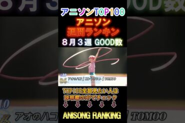 【100曲】8月3週 アニソンランキング GOOD数（直近一年以内公開曲のみ）