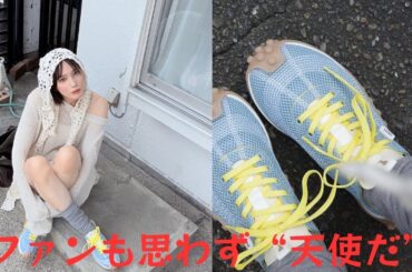 本田翼、白ニット×スニーカーの夏コーデ披露！ファンも思わず“天使だ”