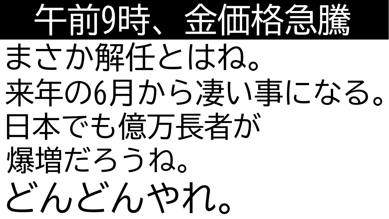 午前9時に金価格急騰！クック氏解任で中央銀行の独立性を破る