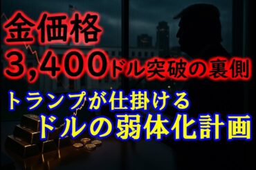 金価格3,400ドル突破の裏側：トランプが仕掛けるドルの弱体化計画