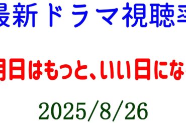 明日はもっと、いい日になる☆視聴率速報☆2025年8月26日
