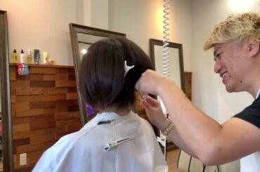 大人可愛い艶髪さらさらショートヘアー・ショートボブ・ボブ×白髪染めオーガニックカラーベージュ【一宮市美容院Free】