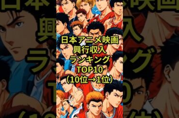 日本アニメ映画興行収入ランキングTOP10（10位→1位）"#日本映画 #興行収入 #映画ランキング #アニメ映画 #1分解説"