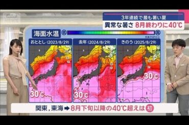 【気象予報士解説】蓄積する熱…東京の雨量は例年の半分 9月も危険な暑さ続く【スーパーJチャンネル】(2025年8月30日)