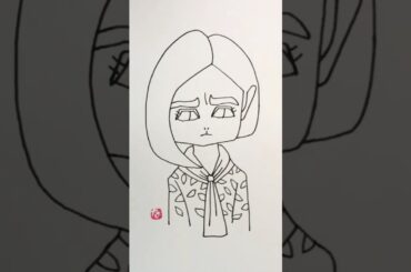 #安達祐実 さん #誘拐の日 #似顔絵の描き方 #一発描き★一発描き動画はYoutube【なかむらつよしの似顔絵一発描き】をご覧ください！★