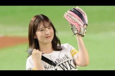 ⚾✨「勝利の女神」声優・内田真礼、6度目のマウンド登場！ホークス戦を熱烈応援🔥🪽