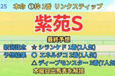 ◎ リンクスティップ 「紫苑ステークス 2025 最終予想」 #紫苑S