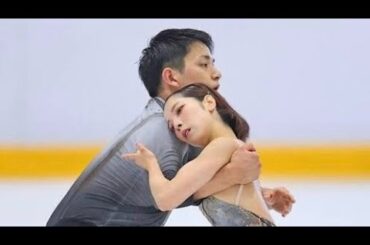 りくりゅうペア　木下杯Ｖ　リフトでフィニッシュ、木原は力尽きしゃがみ込む