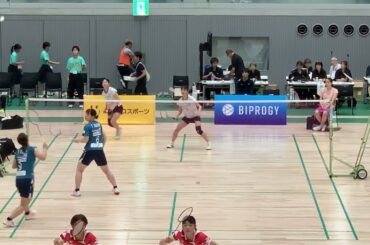 JR北海道17鈴木優香/18鈴木理子vs神奈川矢崎月子さん/播磨朋奈さん　第68回 全日本社会人バドミントン選手権大会女子　ダブルス