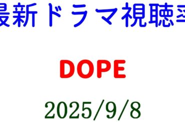 野球の視聴率☆DOPE 視聴率上がって終了！視聴率速報☆2025年9月8日