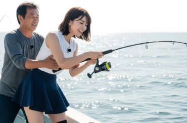 魚釣りロケに来たらどさくさに紛れて漁師さんが.../Japanese Pantyhose Girls