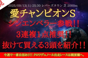 【 最終結論 】愛チャンピオンステークス 2025 予想 シンエンペラー参戦！！3連複1点推奨！！抜けて買える3頭を紹介！！【中央競馬予想】