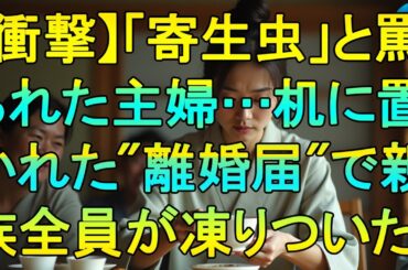 【衝撃】親族の前で離婚宣言！専業主婦が義母と夫を一瞬で黙らせた衝撃の逆転劇