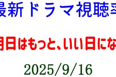 明日はもっと、いい日になる 最終回！視聴率速報☆2025年9月16日