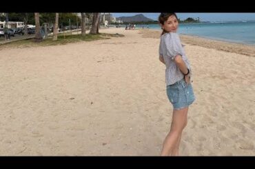 【 加藤あい 】　海辺で振り向きスマイル　ファン「来たーーーっ」　ハワイの夏休みリラックス満喫ショット投稿