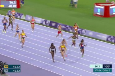 【陸上女子】アメリカが金メダル！アンカーのリチャードソンで逆転！｜パリオリンピック 女子400mリレー決勝