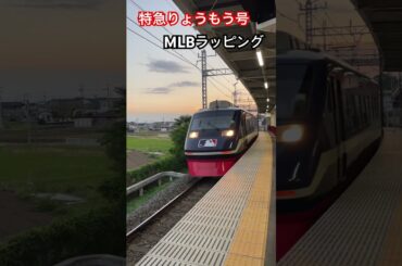 特急りょうもう号「MLB」ラッピング車　阿佐美駅を通過！