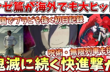 【衝撃】絶賛に染まる…チェンソーマンが海外でも大ヒット！初日成績がとんでもないことになってしまうｗｗ【チェンソーマン レゼ篇/劇場版「鬼滅の刃」無限城編 第一章 猗窩座再来/呪術廻戦】