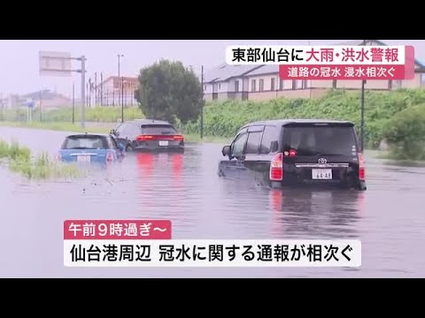 東部仙台に大雨・洪水警報 「車が水没して中から出られない」浸水の通報や道路の冠水が相次ぐ〈宮城〉 (25/10/01 11:42) 東部仙台に大雨・洪水警報 「車が水没して中から出られない」浸水の通報や道路の冠水が相次ぐ〈宮城〉 (25/10/01 11:42)