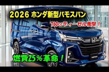 ２０２６ ホンダ新型バモスバン新登場、760cc i-VTECディーゼル搭載！積載力と快適性でライバルを完全に過去にする一台だ