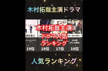『木村拓哉主演ドラマ』人気ランキングトップ20