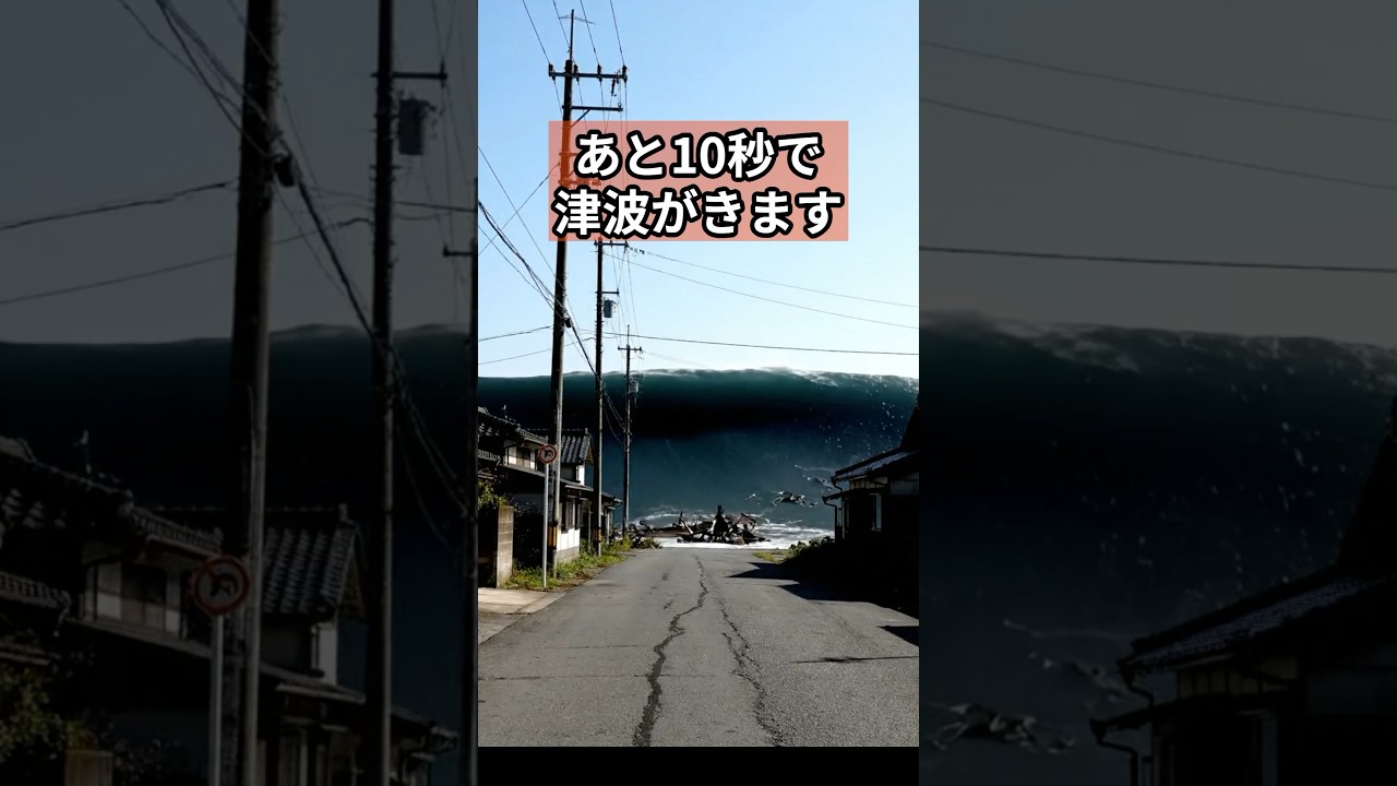 あと10秒で津波がきます。どっちに逃げる? #雑学 #津波 #地震 あと10秒で津波がきます。どっちに逃げる? #雑学 #津波 #地震