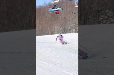 緩斜面で気持ち良くスキー板を走らせる！森田優香#shorts