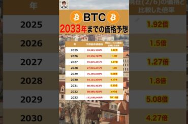 ビットコイン2033年までの価格予想