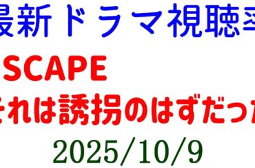 ESCAPE それは誘拐のはずだった☆視聴率速報☆2025年10月9日