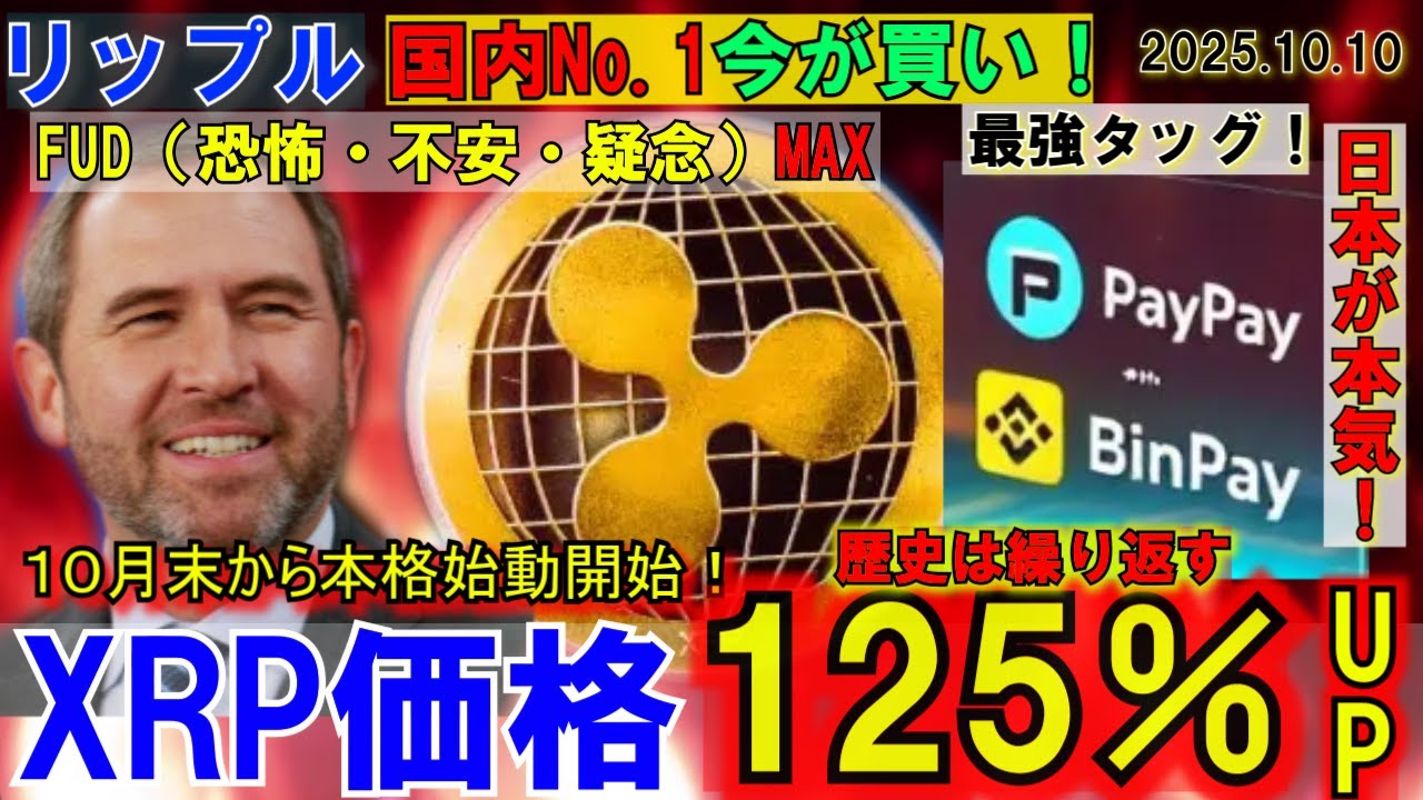 リップル(XRP)FUD激高の今が買い⁉XRP125%UPの可能性!PayPya×バイナンスで日本の暗号資産に革命が起こる!最強タッグだ! リップル(XRP)FUD激高の今が買い⁉XRP125%UPの可能性!PayPya×バイナンスで日本の暗号資産に革命が起こる!最強タッグだ!