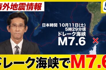 【海外地震情報】南米中部 ドレーク海峡でM7.6の地震　日本への津波の影響なし