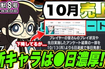 【怪獣8号】10月の売上は予想通りだが救いの手も!?小此木レポートが今後のゲームの未来を決める＆新キャラ実装は〇日が濃厚!?【怪獣8G】【怪獣8号 THE GAME】