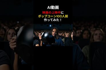 AI 動画 | 映画上映中に、ポップコーン100人前作ってみた！#AI #料理 #やってみた #映画