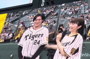 【横田さん見てた⁉️】 『 #栄光のバックホーム 』  全力投球で聖地唸る‼️#松谷鷹也 さん 聖地にてファーストピッチセレモニー  25.9.26. #阪神甲子園球場