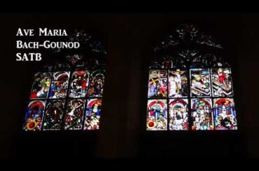Ave Maria, Bach- Gounod, SATB, Str- Org, 4v, re1