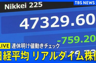 【リアルタイム株価】日経平均株価 3連休明け、午前の値動きは？（2025年10月14日）｜TBS NEWS DIG