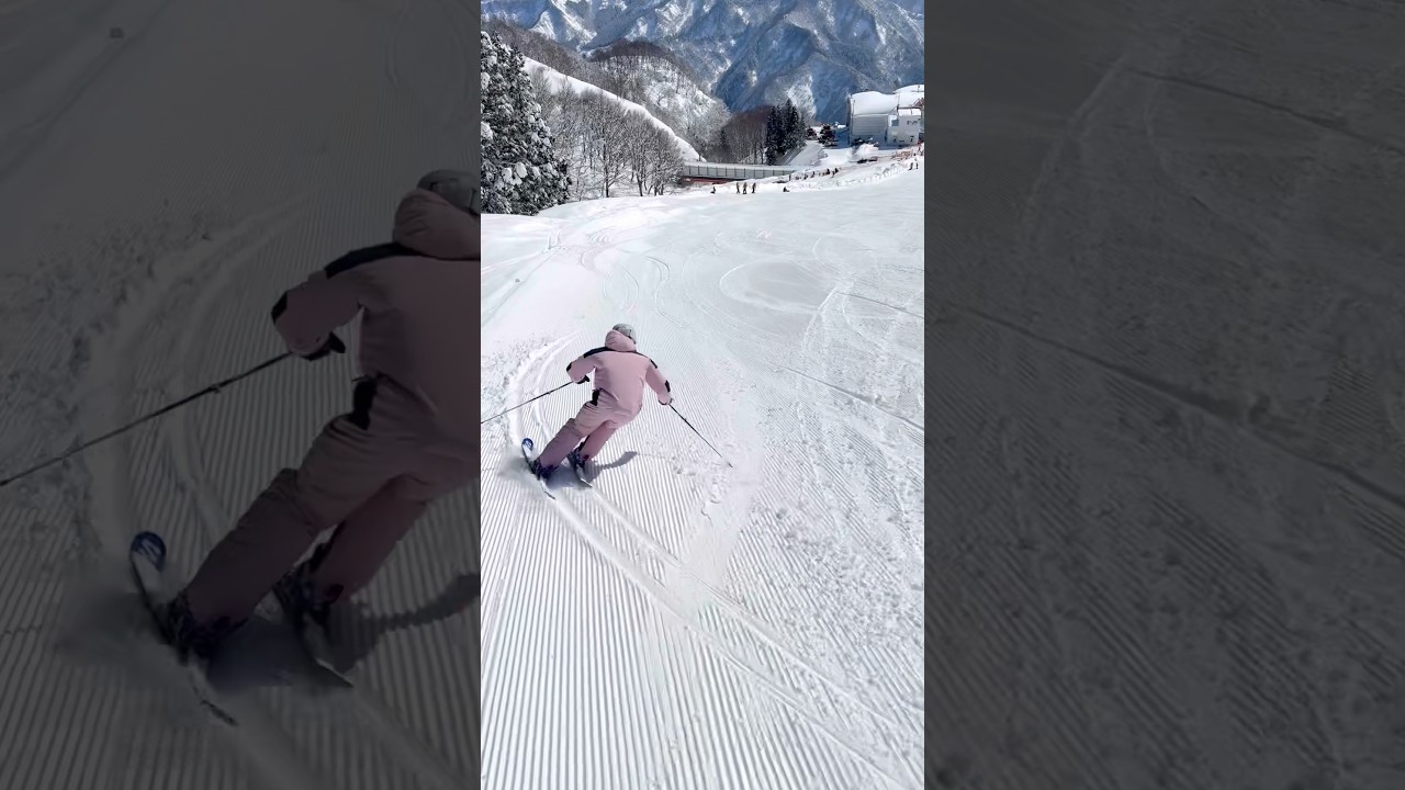 降雪後のバーンはソフトエッジングでカービングターン!森田優香#shorts 降雪後のバーンはソフトエッジングでカービングターン!森田優香#shorts