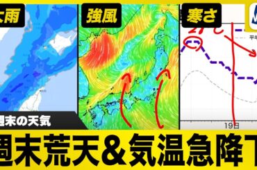 【週末天気】全国的に雨と風 日曜は気温急降下で冬の体感に