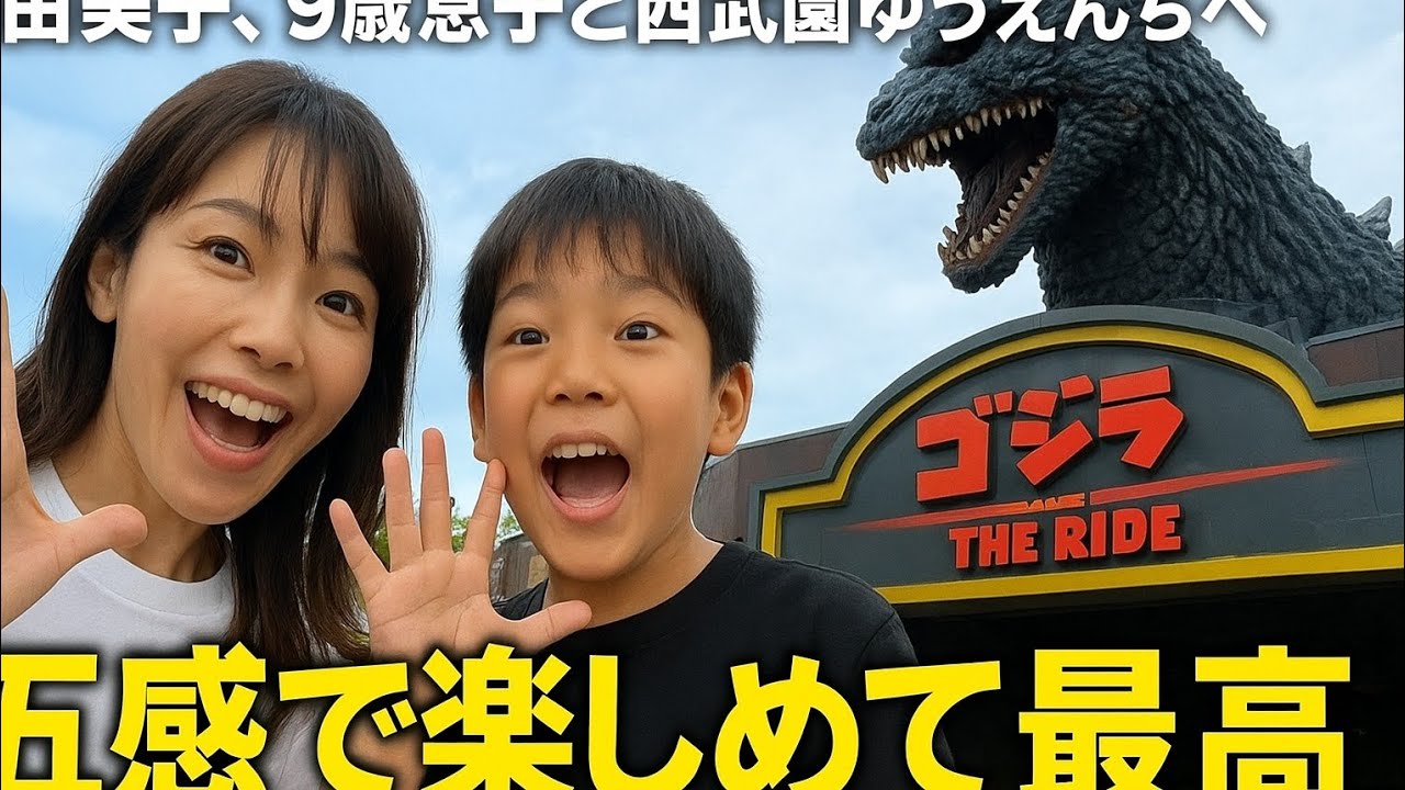 釈🏆由美子、9歳息子と西武♥️園ゆうえんちへ『ゴ🇯🇵ジラ🥪・ザ・ライド』に大興奮「五感で楽しめて最高」😁 釈🏆由美子、9歳息子と西武♥️園ゆうえんちへ『ゴ🇯🇵ジラ🥪・ザ・ライド』に大興奮「五感で楽しめて最高」😁