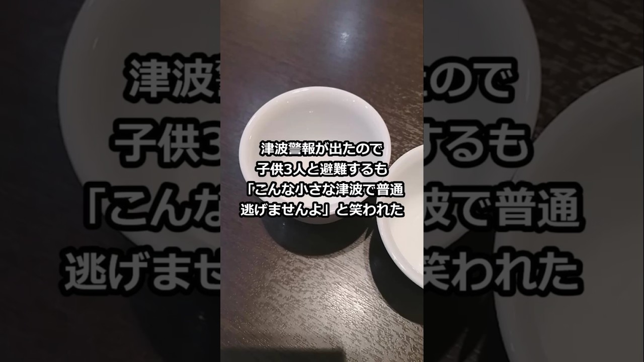 津波警報が出たので子供3人と避難するも「こんな小さな津波で普通逃げませんよ」と笑われた #shorts 津波警報が出たので子供3人と避難するも「こんな小さな津波で普通逃げませんよ」と笑われた #shorts
