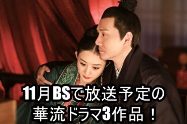 11月BSで放送予定の華流ドラマ3作品!