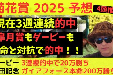 【皐月賞＆ダービー的中】菊花賞 2025最終予想