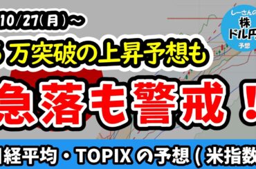 【日経平均・TOPIX】日経平均5万円突破は射程圏内！！トランプ大統領からのリスク回避が発生した場合の大暴落にも要警戒【週間日本株予想 2025/10/27～】